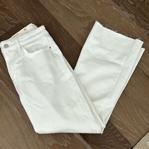 Harper Heritage white kick crop jeans